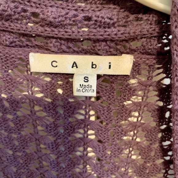 Cabi Style #719 Crochet Eggplant Cardigan - Picture 2 of 5